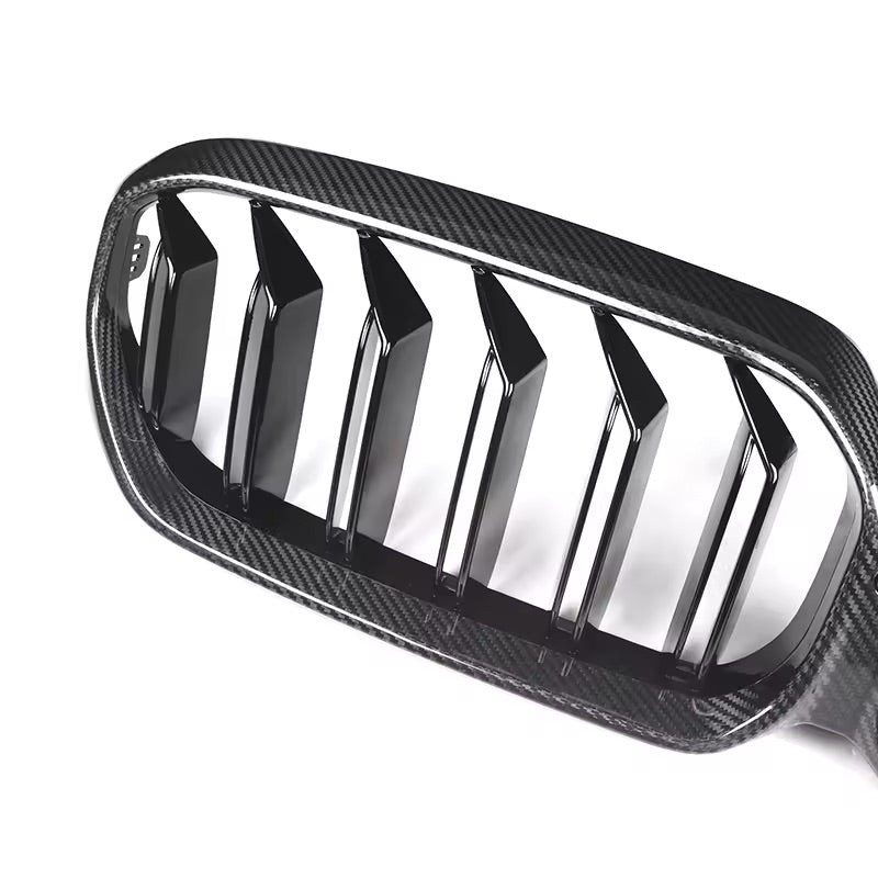 Slanted Slat Carbon Fiber Front Grilles - BMW G30 5-Series LCI