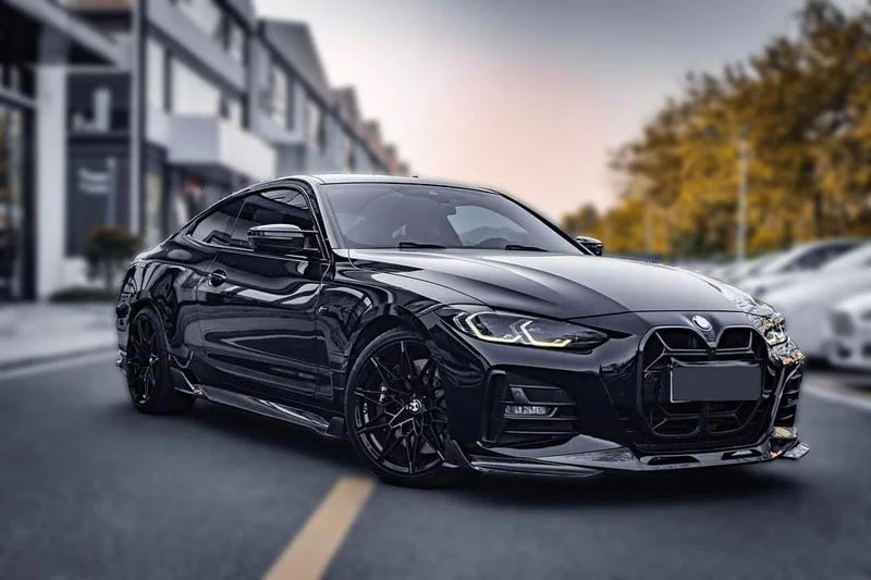 Sq Style Dry Carbon Fiber Side Skirt Extension - BMW G22 G23 4 Series 2 doors