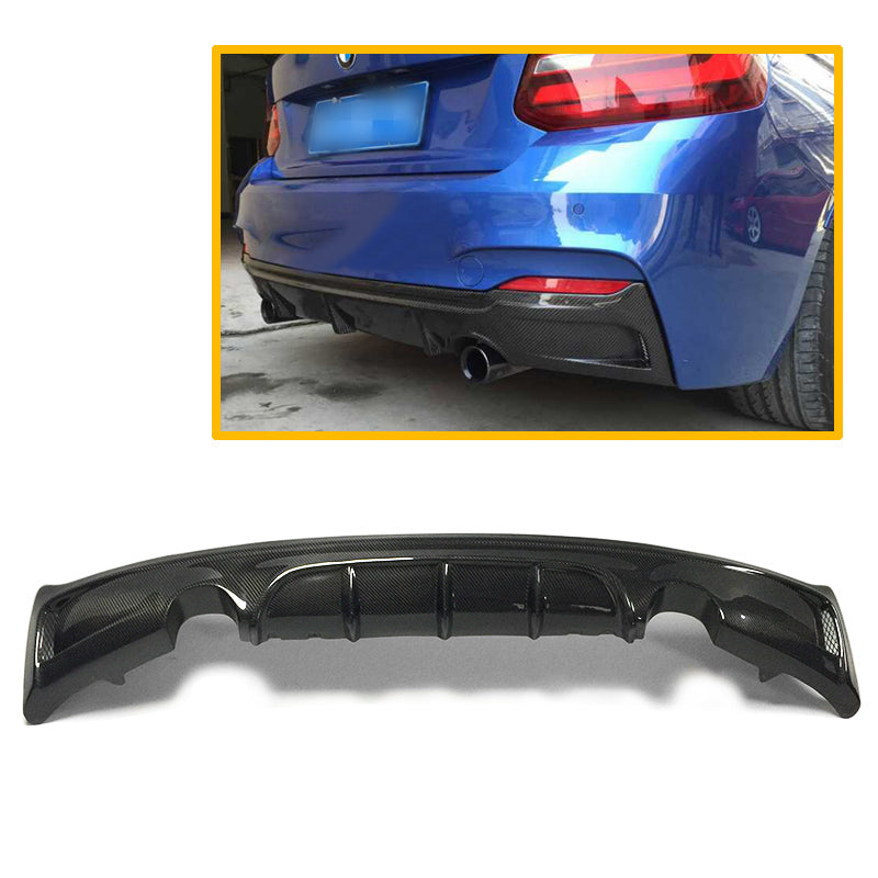 Exot Style Carbon Fiber Rear Diffuser Left And Right Dual Out - BMW F22 2 series M SportM Sport M235i
