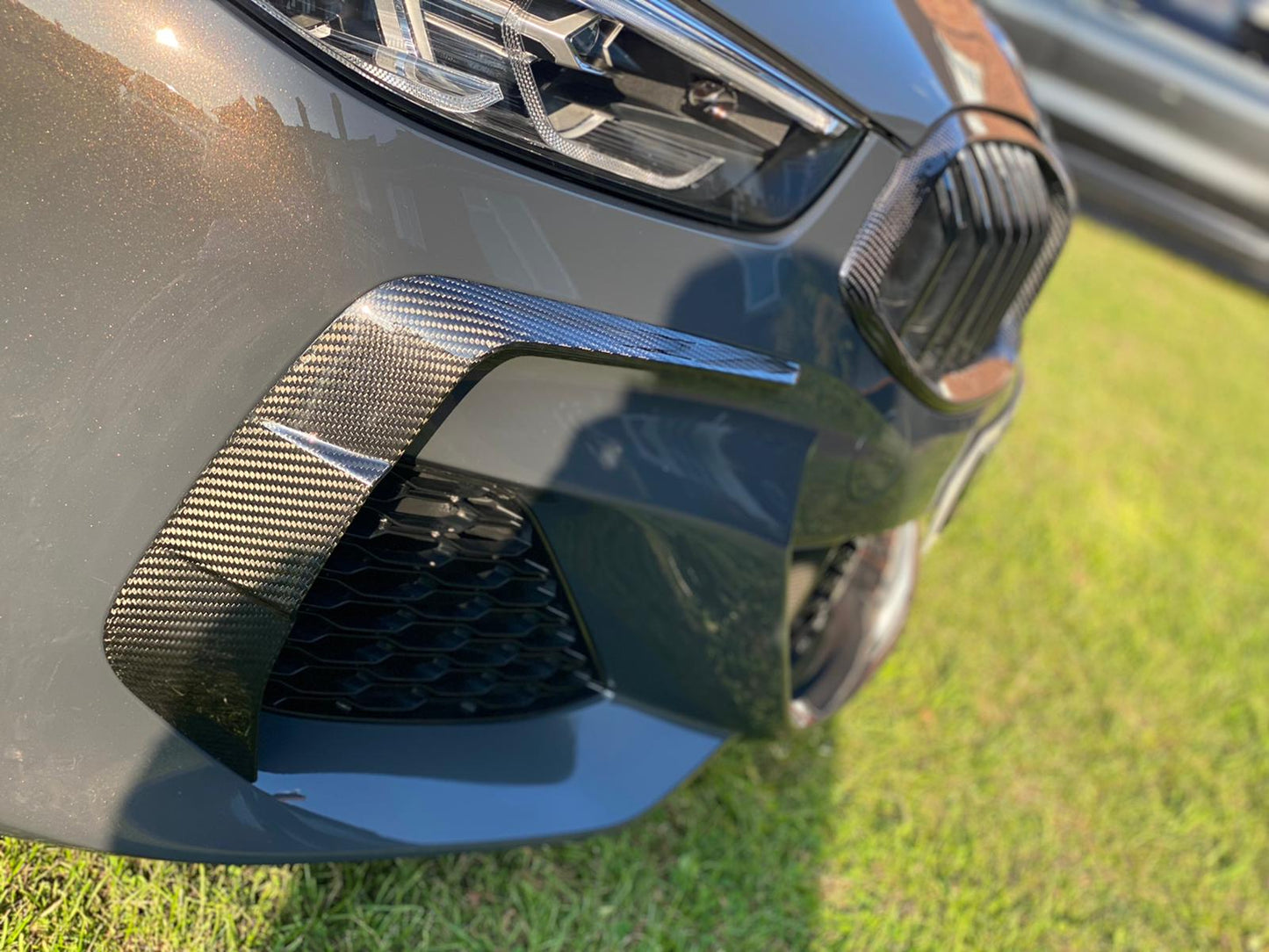 X Style Dry Carbon Fiber Front Bumper Upper Splitter - BMW G14 G15 G16 8 series M Sport