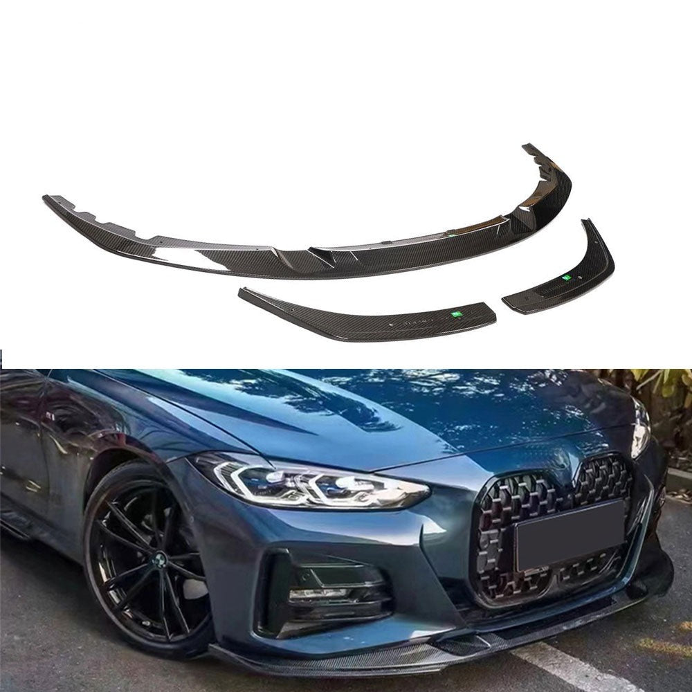 3D Style Dry Carbon Fiber Front Bumper Lip - BMW G26 4 series Gran coupe