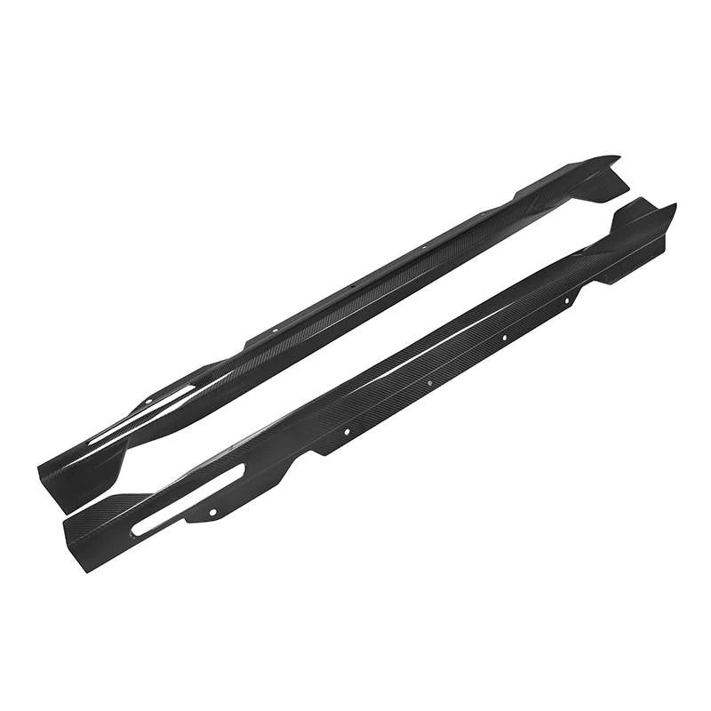 Sq Style Dry Carbon Fiber Side Skirt Extension - BMW G22 G23 4 Series 2 doors