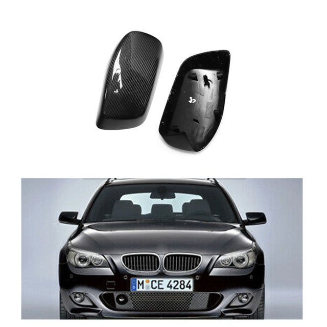 Oem Style Carbon Fiber Mirror Cover Replacement - BMW E60 5 Series pre LCI